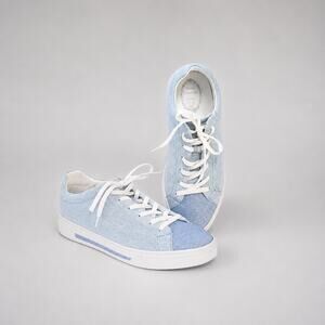 Rene Caovilla Denim Crystal-embellished Sneakers Womens EU 40/US 10 Blue Low Top
